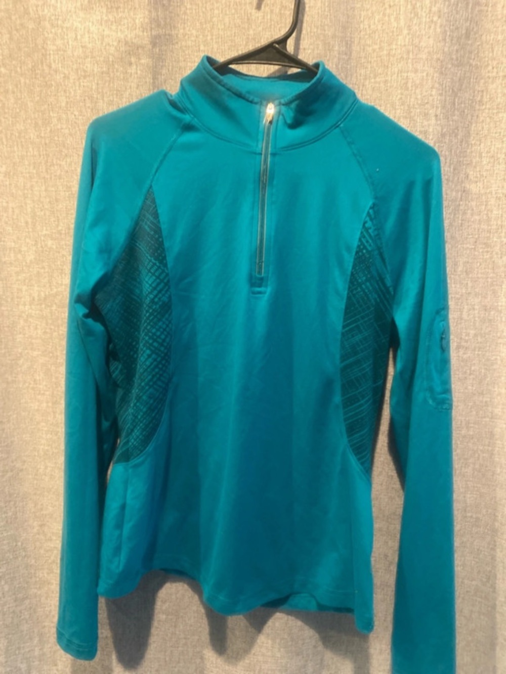 Reebok Teal Long Sleeve Swim Top with Half-Zip
